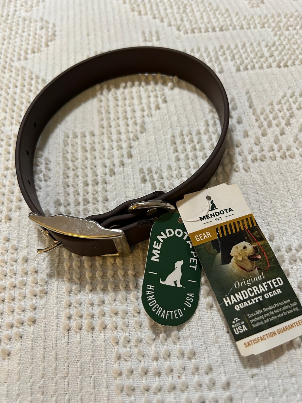 NWT Brown Leather Dog Collar – Handcrafted Quality